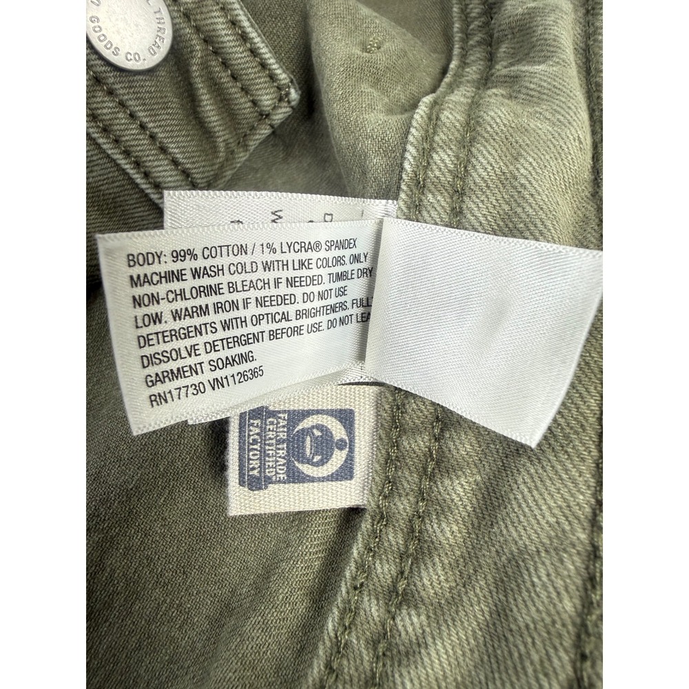 Universal Thread Olive Green Wide Leg Ankle Jeans Womens 14 High Rise Cropped - Picture 10 of 12